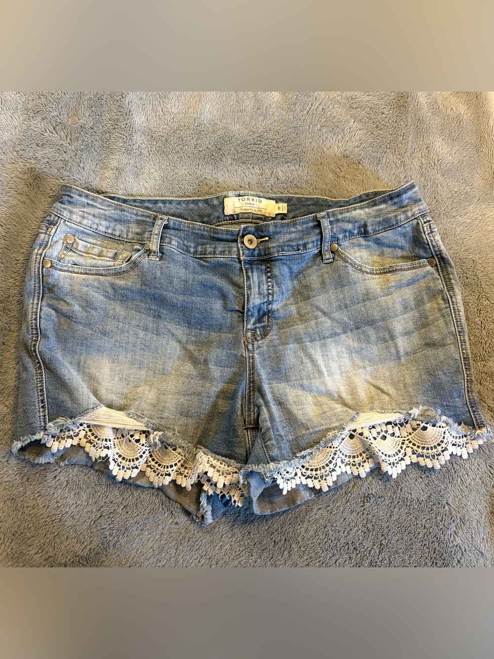 Torrid Denim Jean Shorts with Lace